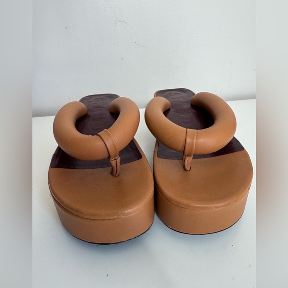 Staud Rio Puffy Leather Platform Sandals Tan 39 - Picture 4 of 10